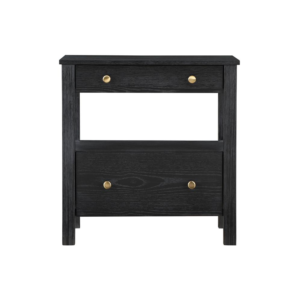 Start2Finish Delano 2 Drawer Nightstand with wood finish and modern design, featuring two spacious drawers and sleek hardware.