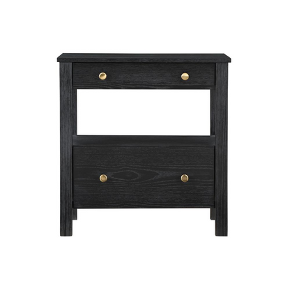 Start2Finish Delano 2 Drawer Nightstand with wood finish and modern design, featuring two spacious drawers and sleek hardware.