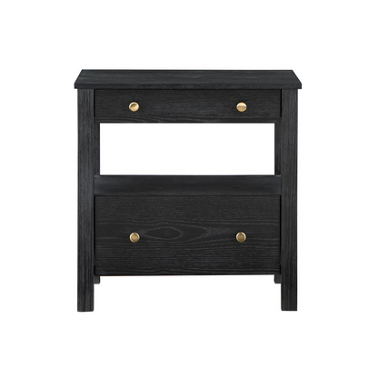 Start2Finish Delano 2 Drawer Nightstand, modern furniture with sleek design and spacious drawers, shown in a well-lit bedroom setting.