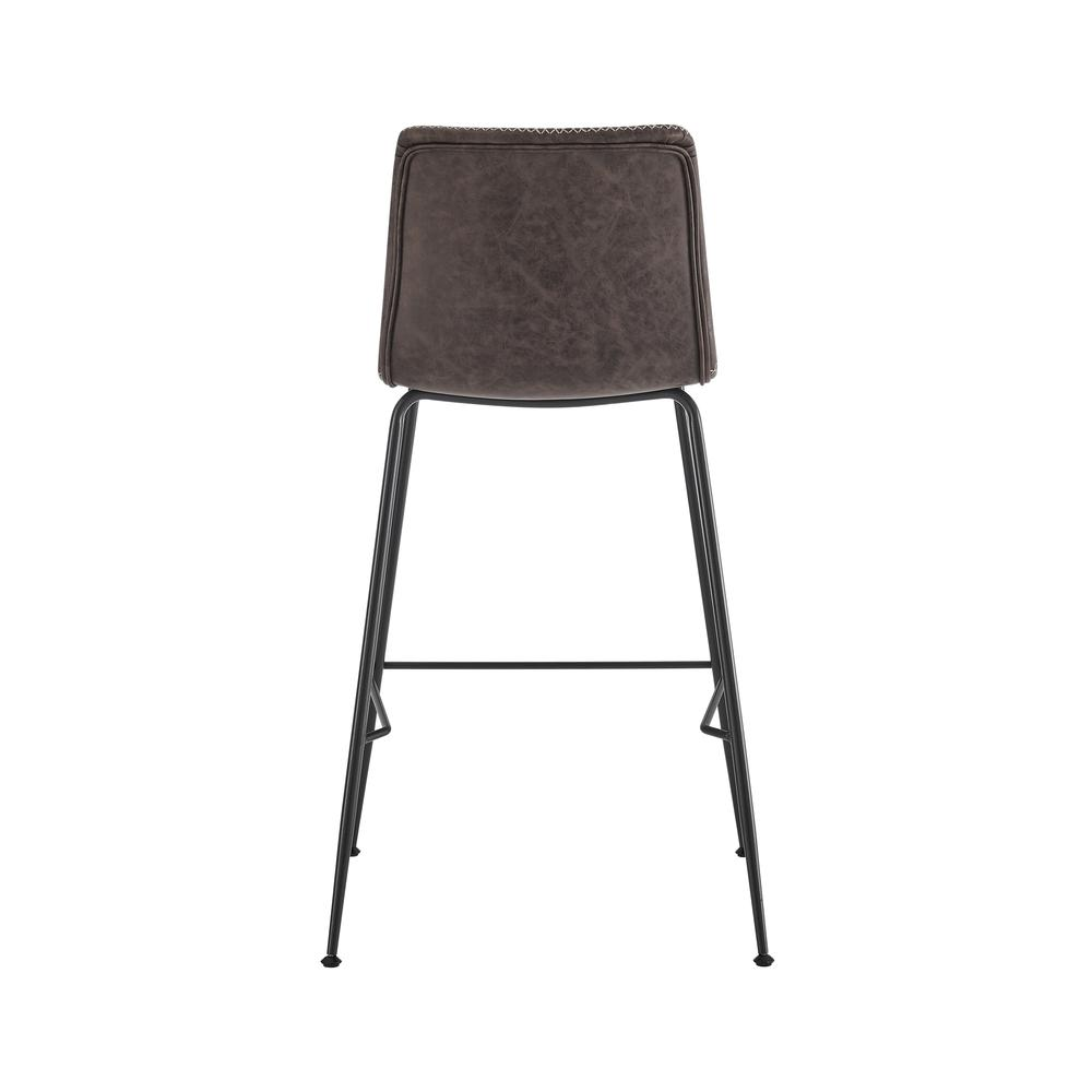 Pair of Jayden faux leather low back counter stools by Start2Finish with metal legs, ideal for modern kitchen or bar seating.
