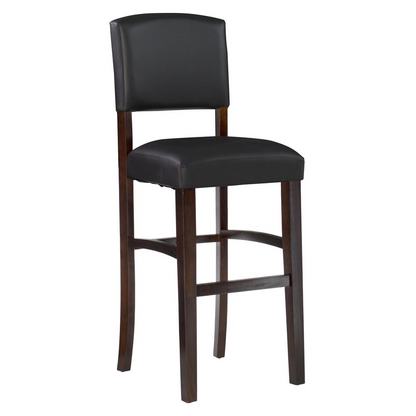 Start2Finish Monaco Bar Stool in espresso finish, featuring a sleek wooden seat and sturdy metal frame for modern kitchen or bar area.