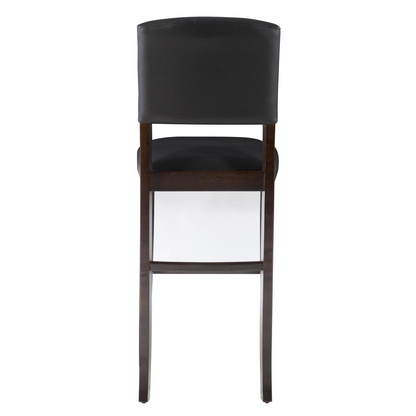 Start2Finish Monaco Bar Stool in espresso finish, featuring a sleek wooden seat and sturdy metal legs for modern kitchen or bar area.