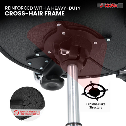 Start2Finish 5 Core Drum Throne with 4-inch padded seat, backrest, and airlift adjustable ergonomic drum stool for musicians.