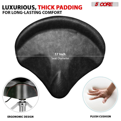 Start2Finish 5 Core Drum Throne with 4-inch padded seat, backrest, and airlift adjustable height for ergonomic comfort.
