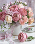 Start2Finish shabby pink and white roses diamond painting kit with round drills, perfect for adults and kids, detailed craft project.