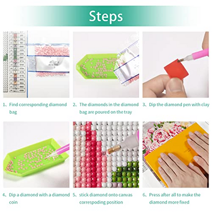 Start2Finish shabby pink and white roses diamond painting kit for adults and kids, 5D full drill round craft project.