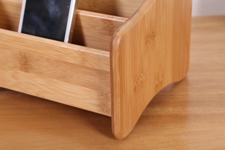 Fuchsia Molly bamboo storage box for organization, showing a sleek, rectangular bamboo container with lid on a neutral background.