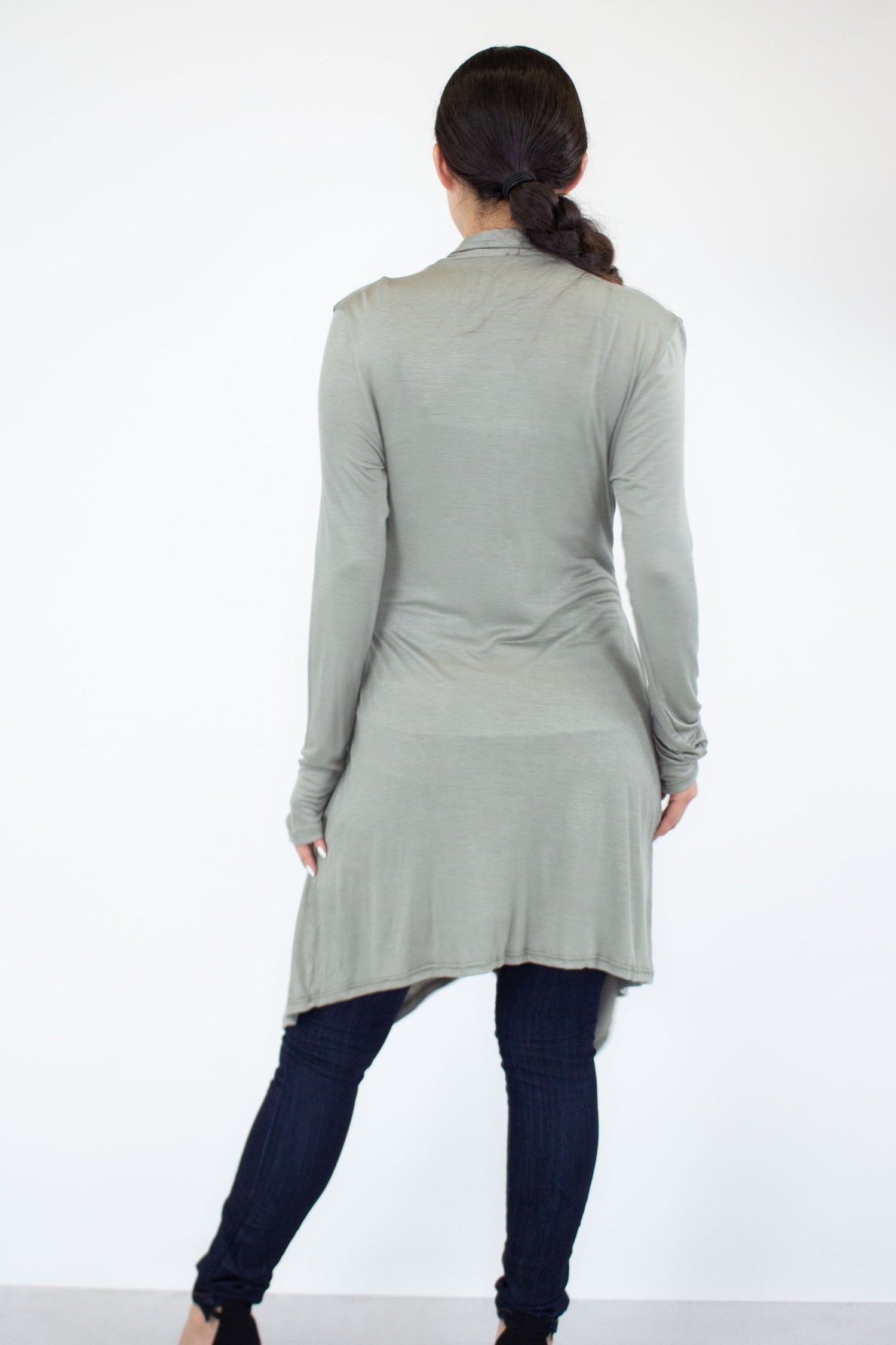 Lightweight Yellow Hera waist tie cardigan with long sleeves and open front, casual clothing for versatile styling.