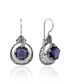 Sterling silver filigree art amethyst gemstone drop earrings for women featuring intricate silver craftsmanship and purple amethyst stones.