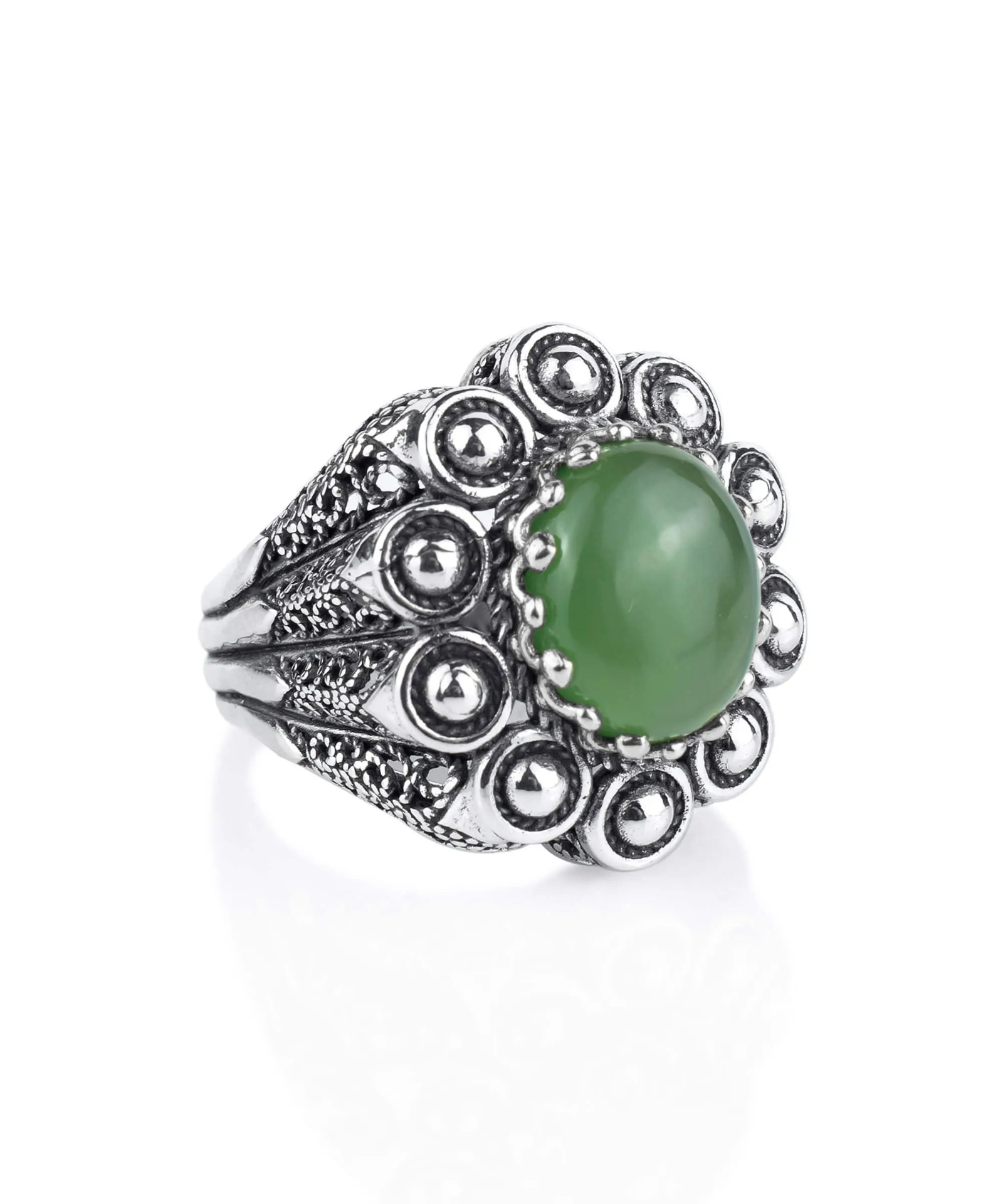 Filigree Art Serpentine gemstone women&