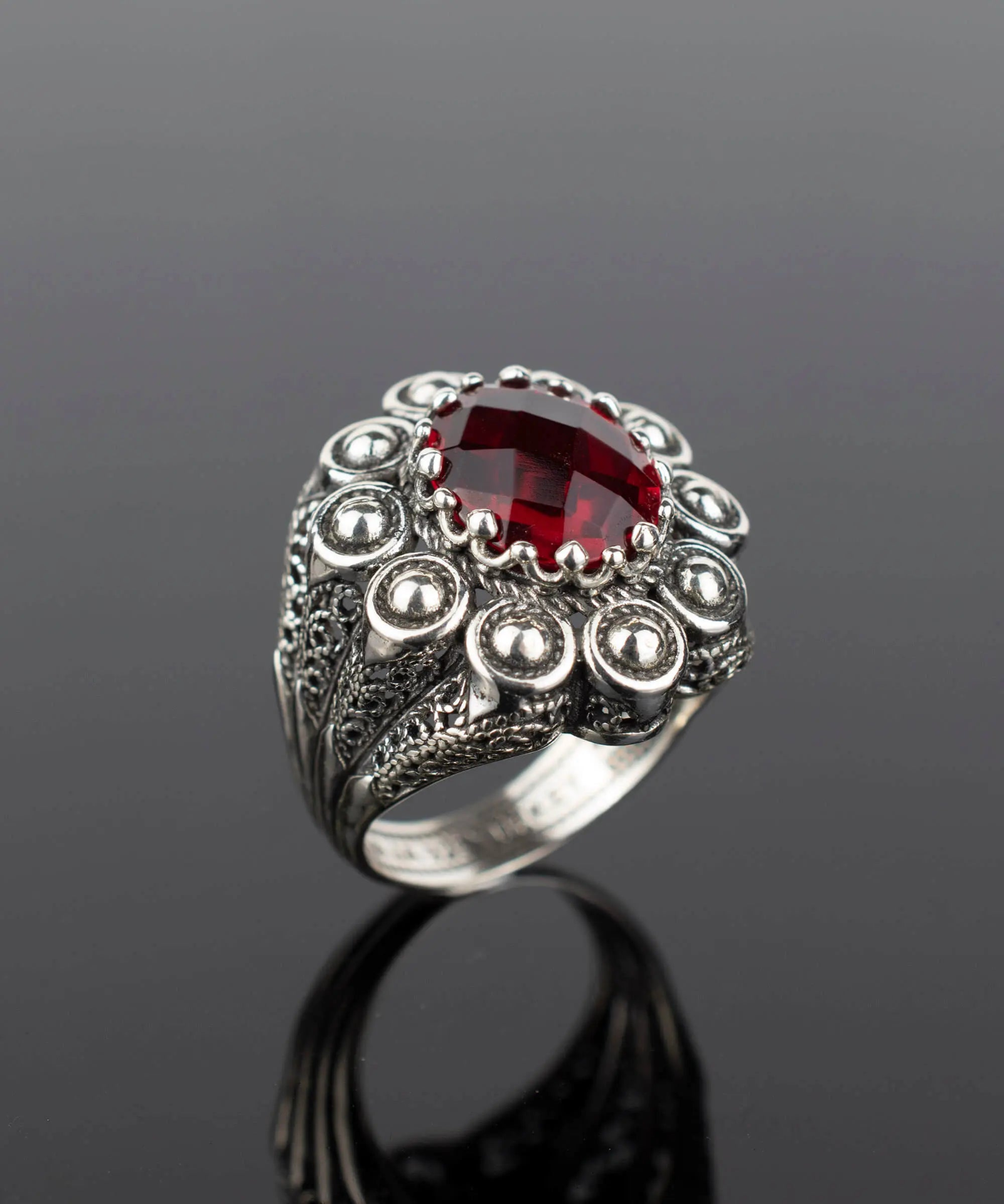 Start2Finish filigree art ruby quartz gemstone women&