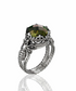 Silver cocktail ring featuring a detailed Alexandrite gemstone with filigree art design for women.