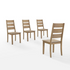 Set of four Joanna ladder-back dining chairs by Start2Finish, featuring wooden seat and curved backrest for elegant dining room decor.
