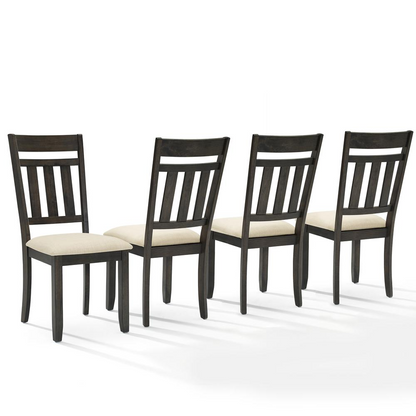 Set of four Hayden 4-piece slat back dining chairs by Start2Finish, featuring wooden frames and slatted backrests.