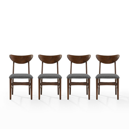 Set of four Landon wood dining chairs by Start2Finish, showcasing natural wood finish and classic design for a dining room.