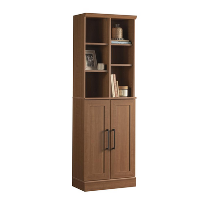 HomePlus Storage Cabinet in Sienna Oak finish with doors and shelves, made by Start2Finish, showcasing functional furniture design.