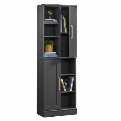 Start2Finish HomePlus Storage Cabinet in Raven Oak finish, modern furniture with doors and shelves for organization.