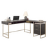 Start2Finish Walter Heights L Desk in Blade Walnut finish with spacious work surface and modern design.