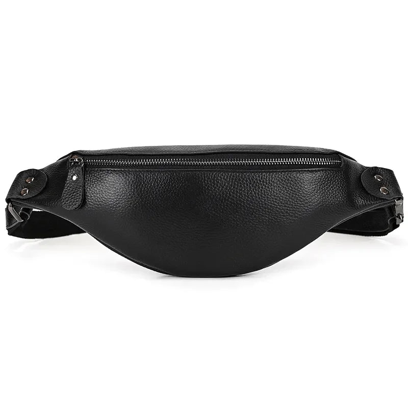 Black leather waist bag from Start2Finish, The Walcott Leather Fanny Pack, featuring a compact, stylish accessories design.