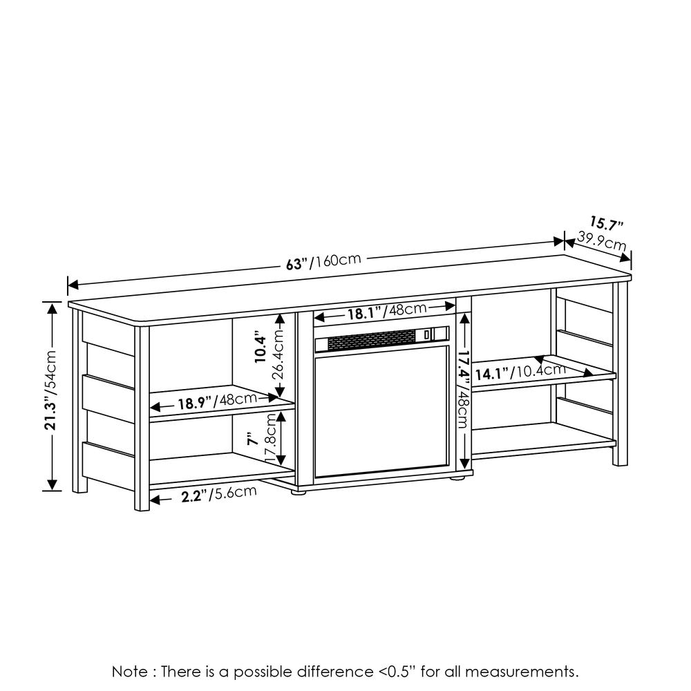 Start2Finish Classic 70-inch TV stand with fireplace in Flagstaff Oak, featuring ample storage and rustic wood finish.