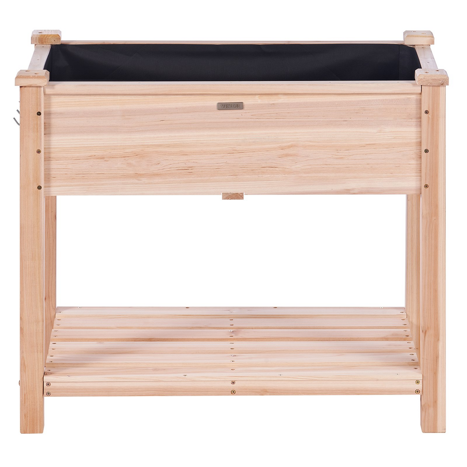 Start2Finish VEVOR raised wooden garden bed, 34x18x30 inches, elevated outdoor planter box for flowers, vegetables, herbs.