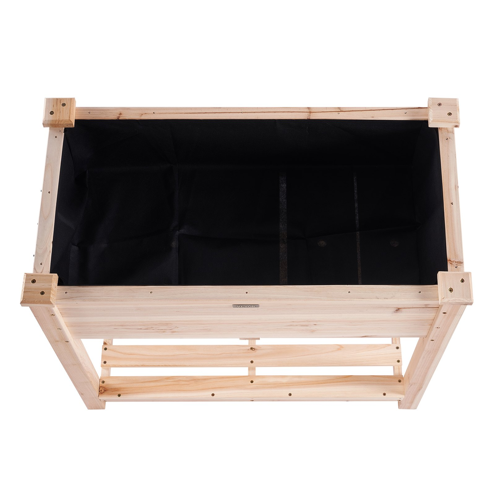 Start2Finish VEVOR raised wooden garden bed, 34x18x30 inches, outdoor planter box with legs for flowers, vegetables, herbs in garden or patio.