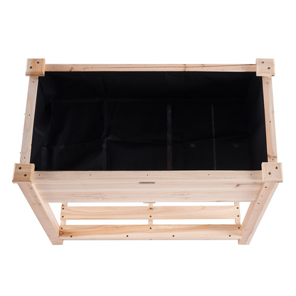 Start2Finish VEVOR raised wooden garden bed, 34x18x30 inches, outdoor planter box with legs for flowers, vegetables, herbs in garden or patio.