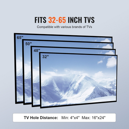 Start2Finish VEVOR TV stand mount for 32-65 inch TVs, height adjustable portable floor stand with tempered glass base in living room.
