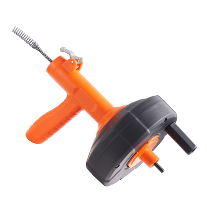 Start2Finish VEVOR 25Ft drain auger with drill attachment, protective hose, and gloves for clearing kitchen, bathroom, and shower clogs.