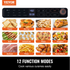 Start2Finish VEVOR 12-in-1 air fryer toaster oven with stainless steel finish, 25L capacity, convection cooking, grill, and pizza pan