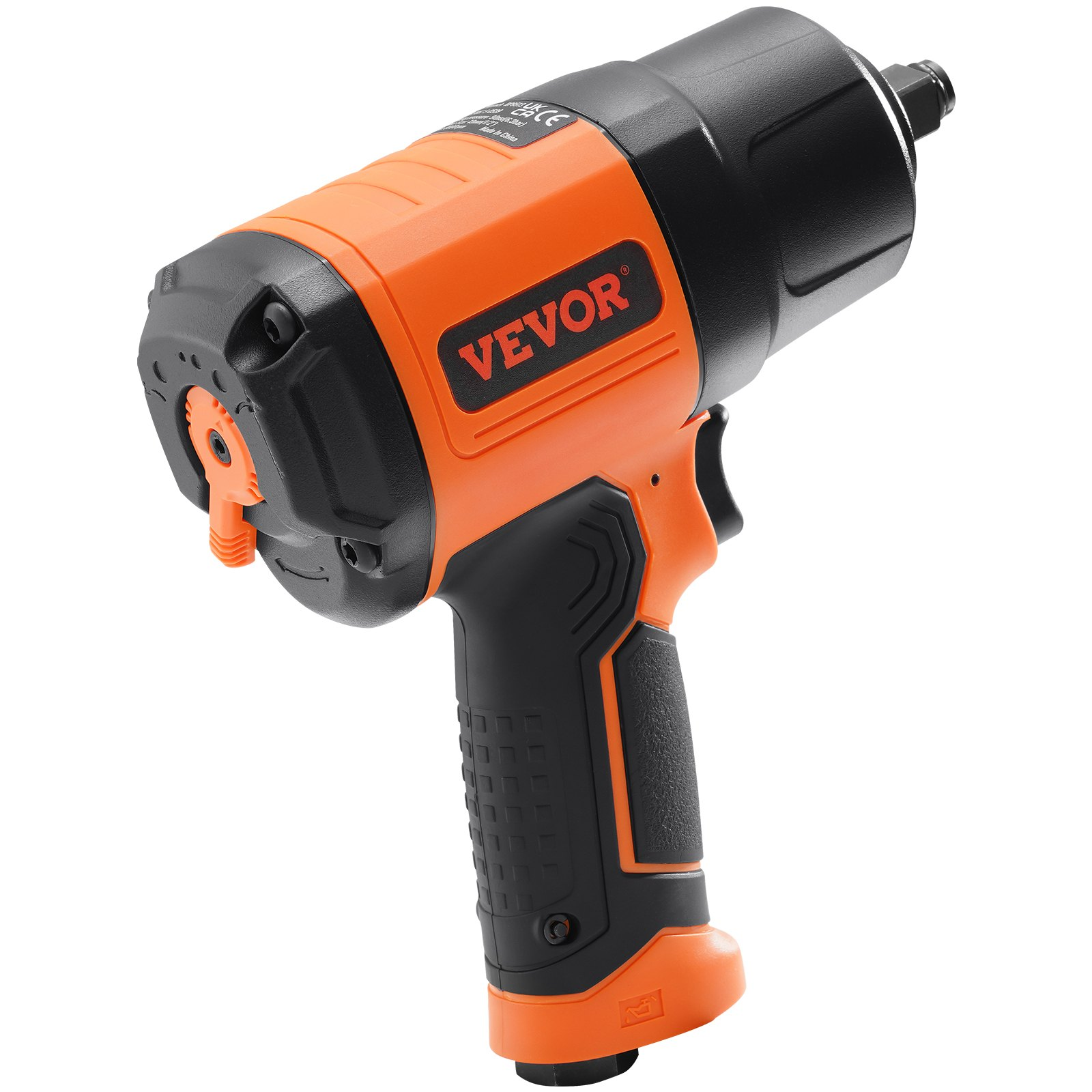 Start2Finish VEVOR 1/2-inch air impact wrench with high torque, lightweight design, and 11-piece socket set in carrying case.