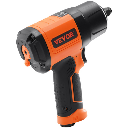 Start2Finish VEVOR 1/2-inch air impact wrench with high torque, lightweight design, and 11-piece socket set in carrying case.