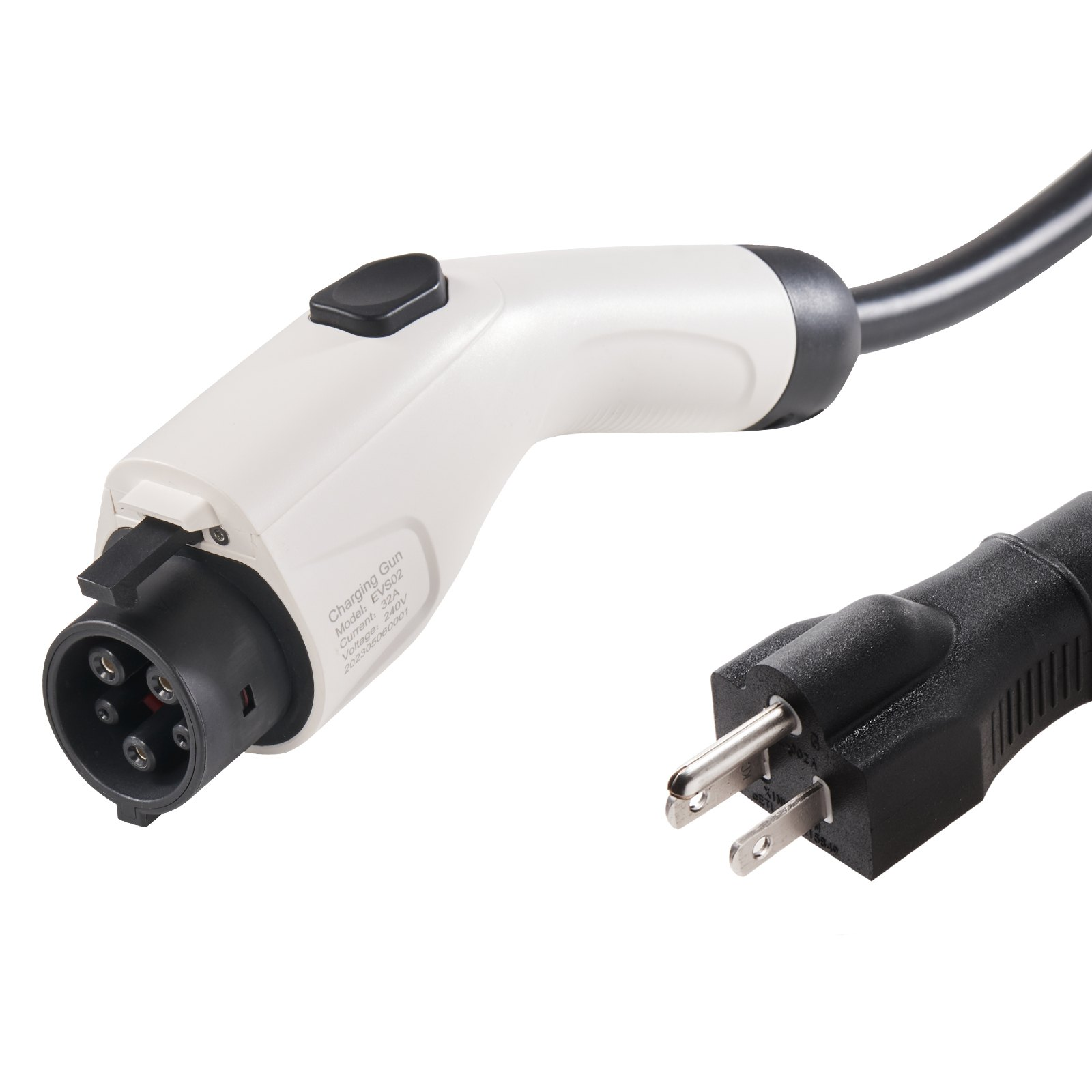 Start2Finish VEVOR Level 1+2 portable EV charger with 28-foot cable, NEMA plugs, for SAE J1772 electric vehicles.