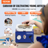 Blue VEVOR Mini Pottery Wheel for kids and beginners with adjustable speed, ceramic turntables, accessories, and detachable basin.