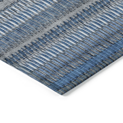 Start2Finish Chantille ACN589 blue 9x12 rug with intricate pattern, soft texture, and decorative design for living room or bedroom decor.