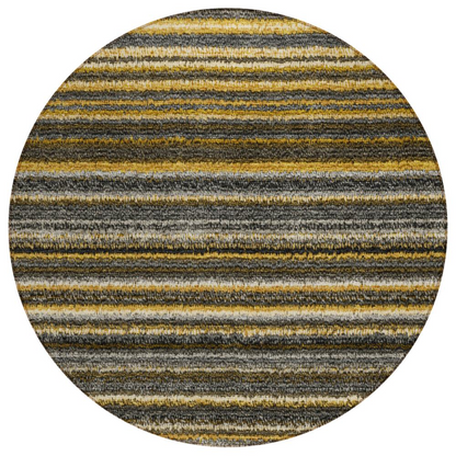 Start2Finish Chantille ACN598 gold 8x8 rug with intricate pattern, soft texture, and decorative design for living spaces.