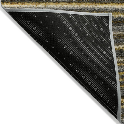 Start2Finish Chantille ACN598 gold 8x10 rug with intricate patterns and soft texture, ideal for living room or bedroom decor.