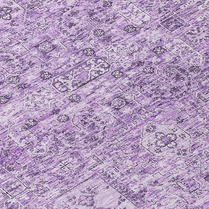 Start2Finish Chantille ACN611 purple 8x10 rug with intricate pattern, soft texture, and plush surface for living room decor.