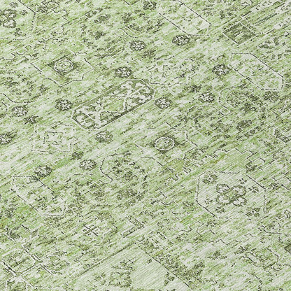 Start2Finish Chantille ACN611 green 8x10 rug with intricate pattern and soft texture, perfect for living rooms or bedrooms.