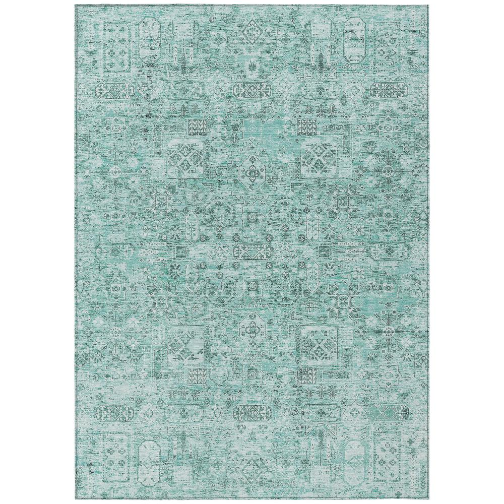 Start2Finish Chantille ACN611 teal 8x10 rug with intricate pattern, soft texture, and vibrant teal color for stylish home decor.