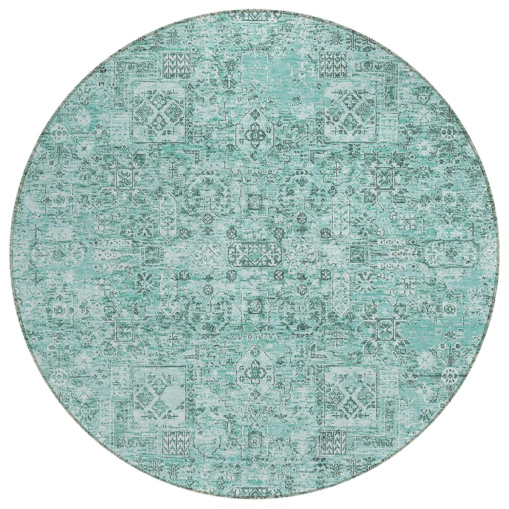 Start2Finish Chantille ACN611 teal 8x8 rug with plush texture and intricate design, perfect for living room or bedroom decor.