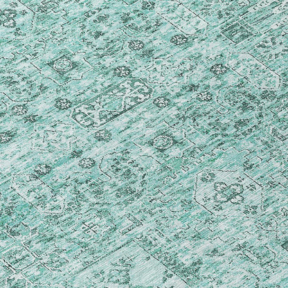 Start2Finish Chantille ACN611 teal 8x8 rug with soft, plush texture and intricate pattern, perfect for enhancing home decor.