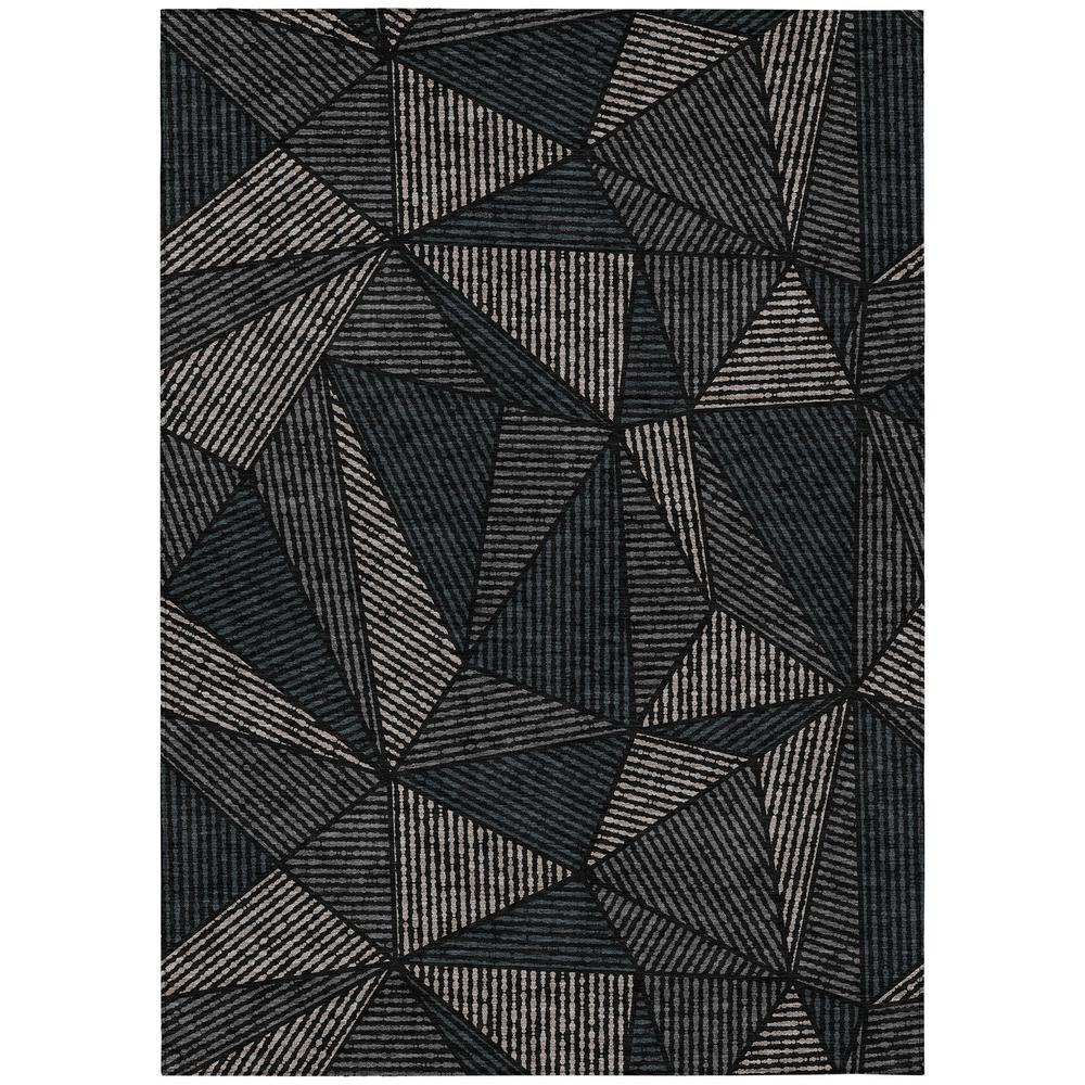 Black Chantille ACN618 10x14 rug by Start2Finish featuring intricate patterns and plush texture on a neutral floor.
