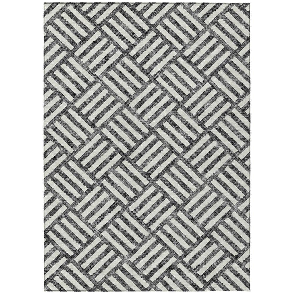 Start2Finish Chantille ACN620 black 9x12 rug with intricate pattern, soft texture, and modern design for living room decor.