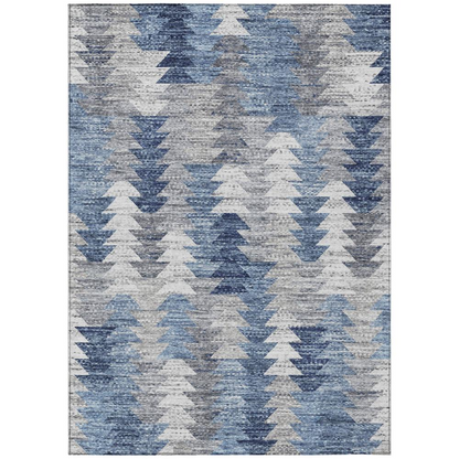 Start2Finish Chantille ACN632 blue 10x14 rug with intricate pattern, soft texture, and decorative edges for living room or bedroom decor.