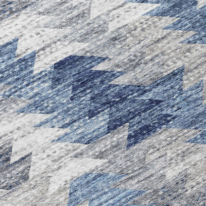 Start2Finish Chantille ACN632 blue rug, 10x14 feet, with intricate pattern and soft texture, perfect for living room or bedroom decor.