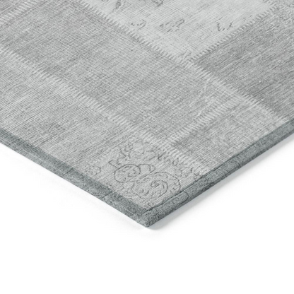 Gray Chantille ACN631 rug by Start2Finish, 8x10 feet, showing textured woven fabric with subtle pattern and soft edges.