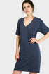 Gold Felix Mika organic T-shirt dress displayed on a model, featuring a casual fit and eco-friendly fabric in a relaxed style.