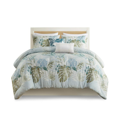 Start2Finish 6-piece oversized cotton comforter set with matching throw pillow, soft and breathable bedding for a cozy bedroom.