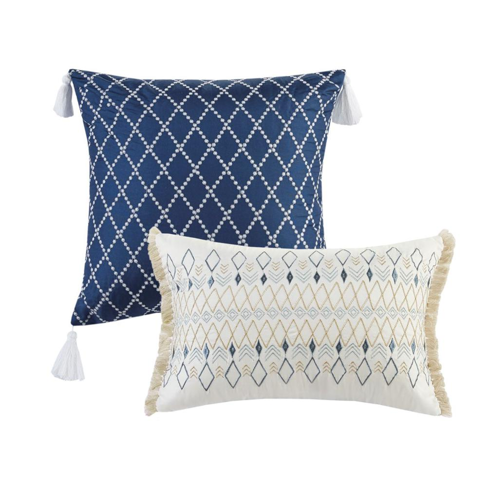 Start2Finish 5-piece printed seersucker bedding comforter set with matching throw pillows, featuring a textured, colorful design.